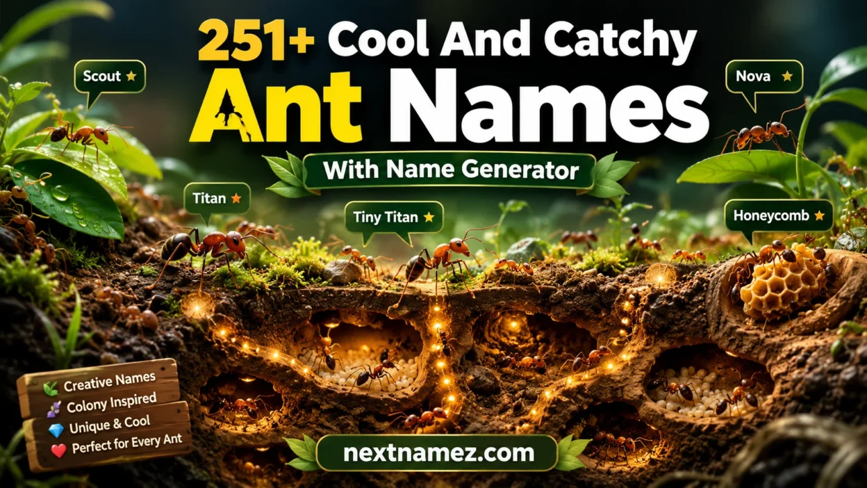 251+ Cool And Catchy Ant Names With Name Generator featuring hardworking ants in a natural colony environment with creative naming ideas.