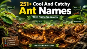 251+ Cool And Catchy Ant Names With Name Generator featuring hardworking ants in a natural colony environment with creative naming ideas.