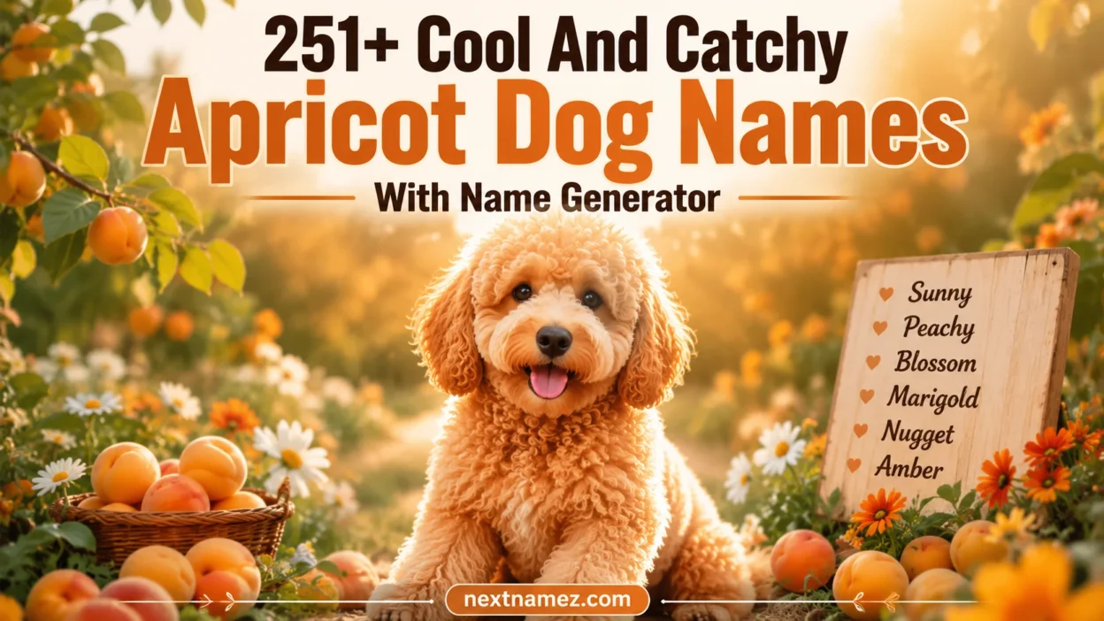 Cute apricot-colored dog with warm golden fur featured for 251+ cool and catchy apricot dog names with name generator
