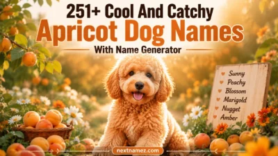 Cute apricot-colored dog with warm golden fur featured for 251+ cool and catchy apricot dog names with name generator