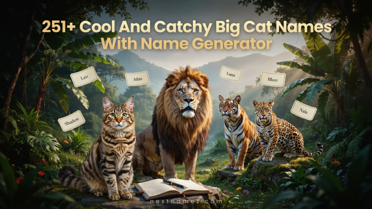 251+ Cool And Catchy Big Cat Names With Name Generator