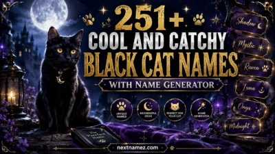 251+ Cool And Catchy Black Cat Names With Name Generator featuring magical, unique, and creative name ideas for black cats.