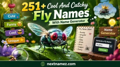 251+ Cool And Catchy Fly Names With Name Generator featuring creative fly naming ideas, cute insect characters, and unique name inspiration.