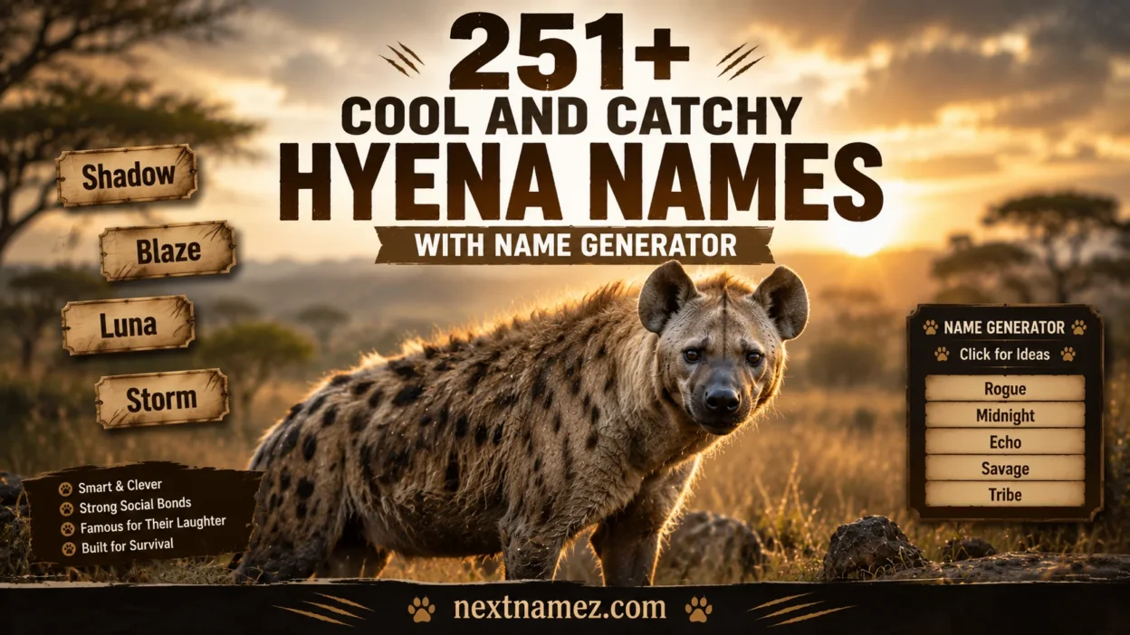 251+ Cool And Catchy Hyena Names With Name Generator