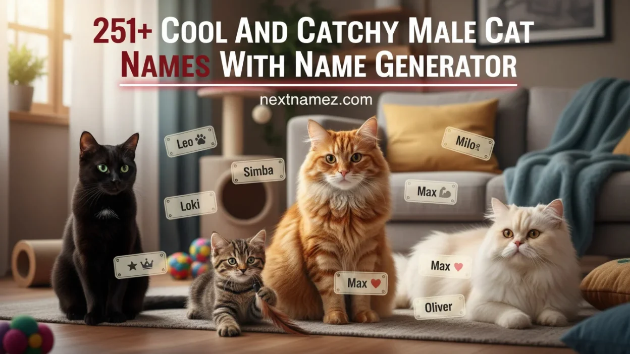 251+ Cool And Catchy Male Cat Names With Name Generator