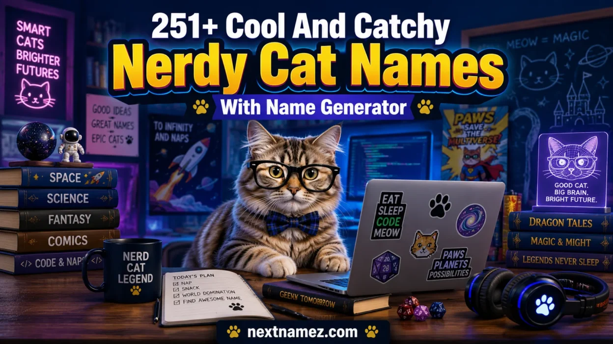 251+ Cool And Catchy Nerdy Cat Names With Name Generator